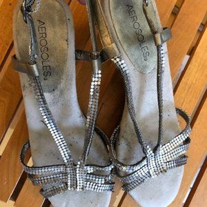 Silver Aerosoles Glitter Pumps, size 8.5